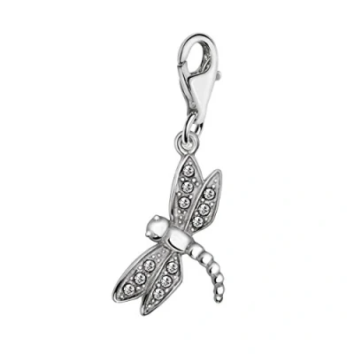 Abbildung von Quiges Charms Anhänger Versilbert Libelle Damen Schmuck für Bettelarmband