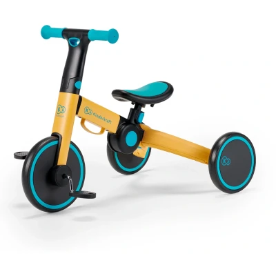Abbildung von Kinderkraft Dreirad 3in1 4TRIKE, Leicht Rutscher, Laufrad, Zusammenklappbar, ergonomische Sattel, ab 12 Monat bis 5 Jahre, Gelb