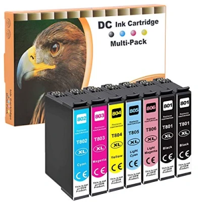 Abbildung von D&amp;C 7X Druckerpatronen kompatibel zu Epson 80XL T 801 802 803 804 805 806 Stylus Photo P 50 PX 650 700 710 720 800 810 820 830 R 265 285 360 RX 560 585 685