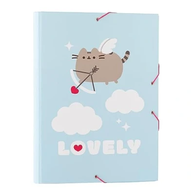 Abbildung von Grupo Erik Mappe A4 Sammelmappe Pusheen Cat Purrfect Love Dokumentenmappe mit Gummizug Heftmapppe Schule Zubehör Heftbox Schulranzen Eckspanner Ordnungsmappe
