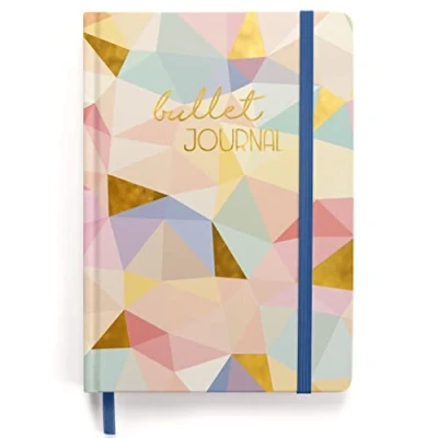 Abbildung von Papierdrachen Premium Bullet Journal (Geometrisch) Notizbuch A5 gepunktet 192 Seiten dickes 120g/m² dotted Papier mit Punkteraster, Gummiband, Stifthalter, Dreieckstasche, Anleitung