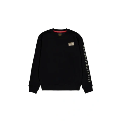Abbildung von Alpha Industries CAMO Sleeve Crewneck Sweatshirt, Herren, Größe: 2XL, Black