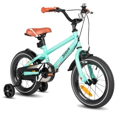 Abbildung von STITCH 14 Zoll Kinderfahrrad für 3 5 jährige Jungen, 14&#039; Fahrrad Jungen mit Stützrädern, Grün