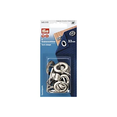 Abbildung von Prym 545510 Drehverschlüsse 33 mm, Messing silberfarbig