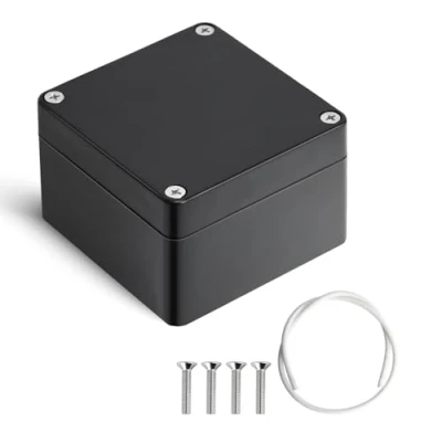 Abbildung von Therlan Abzweigdose Schwarz Wasserdicht IP65, Elektronik Gehäuse, Anschlussdose Aufputz Verteilerdose, ABS Projekt Box Kunststoff Anschlusskasten Aufputzdose (83 x 81 56 mm, Schwarz)