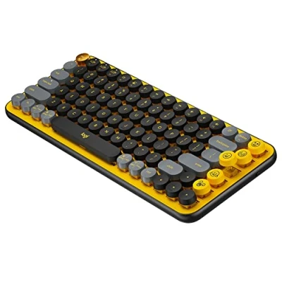 Abbildung von Logitech POP Keys Mechanische kabellose Tastatur mit anpassbaren Emoji Tasten, Französisches AZERTY Layout Gelb/Schwarz
