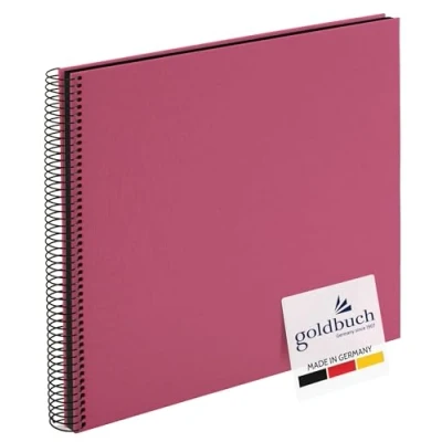 Abbildung von goldbuch 25508 Spiralalbum, Fotoalbum mit 40 schwarzen Seiten, Erinnerungsalbum 35 x 30 cm, Spiralfotoalbum ohne Bildausschnitt, Foto Album, Fotobuch Fuchsia