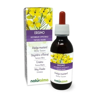 Abbildung von Weg Rauke oder Sängerkraut (Sisymbrium officinale) blühende Spitzen Alkoholfreier Urtinktur Naturalma Flüssig Extrakt Tropfen 120 ml Nahrungsergänzungsmittel Veganer