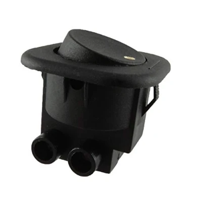 Abbildung von Einbau Wippenschalter, Wippschalter 6A 250V Schraubkontakten, Schwarz mit rote wippe (Schwarze Wippe)