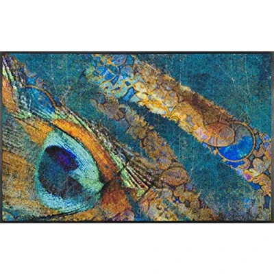 Abbildung von wash+dry Fußmatte, Exotic Pavo 60x140 cm, innen und außen, waschbar