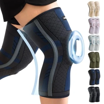 Abbildung von CAMBIVO 2 Stück Kniebandage Männer Damen, Knieschoner Volleyball mit PMMA Seitenstabilisatoren und Patella Pad, Knee Support für Meniskusriss, Arthritis, ACL, Gelenkschmerzen,Sport