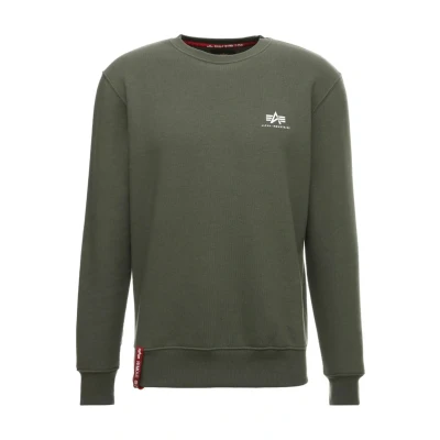Abbildung von Alpha Industries Basic Small LOGO Sweatshirt, Herren, Größe: Small, Dark oliv