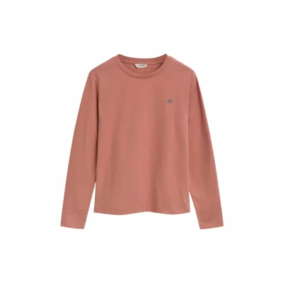 Abbildung von GANT Shield LS Langarmshirt, Damen, Größe: Large, Faded brick