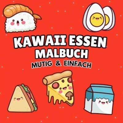 Abbildung von Malbuch Kawaii Essen: Auffällige und einfache Designs für Erwachsene Kinder