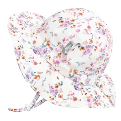 Abbildung von Jan &amp; Jul Mädchen Baumwoll Sonnenhut, Faltbarer Strandhut mit UV Schutz für Kinder (Pretty Petals, XL: 5 12 Jahre)