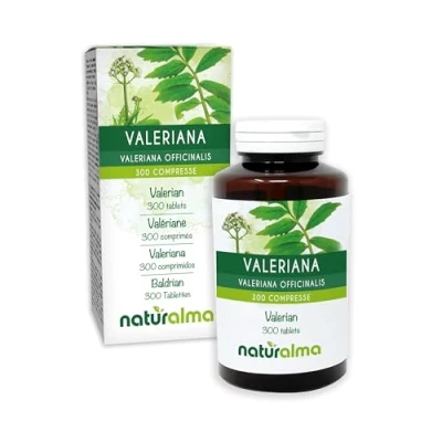 Abbildung von Baldrian (Valeriana officinalis) Wurzeln Naturalma 150 g 300 Tabletten Nahrungsergänzungsmittel Natürlich und Vegan