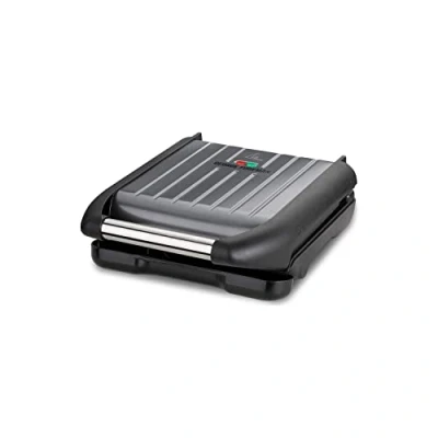 Abbildung von George Foreman 25041 56 Fitnessgrill Family Steel, Kontaktgrill, Panini und Sandwichgrill, 28 x 17 große Grillfläche für bis zu 5 Portionen, Edelstahl/grau