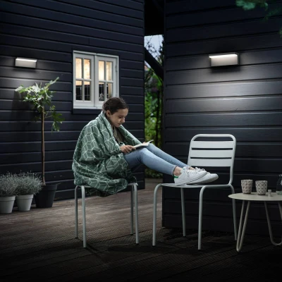 Abbildung von PHILIPS LED Bustan UltraEfficient Wandleuchte 3.8W 2700K Anthracite HV, Doppelpack, Anthrazit