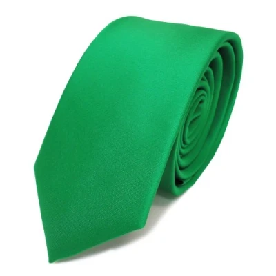 Abbildung von TigerTie Herren Krawatte 6 cm schmale Satin Tie in grün leuchtgrün einfarbig uni Business, festliche Veranstaltungen und Freizeit
