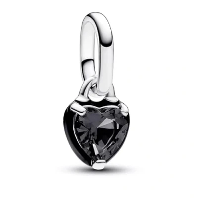 Abbildung von PANDORA ME Schwarzes Chakra Herz Mini Charm Anhänger aus Sterlin Silber mit künstlichem Kristall in Grün, Kompatibel und Moments Armbändern, 793042C01