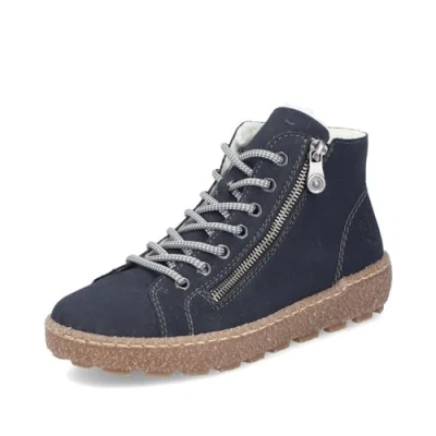 Abbildung von Rieker Damen Low Top Sneaker N1020, Frauen Halbschuhe, lose Einlage,Freizeitschuhe,Turnschuhe,Laufschuhe,Freizeit,sportlich,blau (14),39 EU / 6 UK