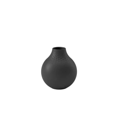 Abbildung von Villeroy und Boch Collier Noir Vase Perle No. 3, 11 x 12 cm, Premium Porzellan, Schwarz