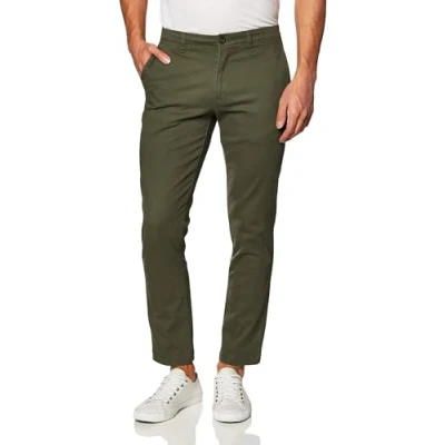 Abbildung von Amazon Essentials Herren Legere Stretch Chinohose mit klassischer Passform, Olivgrün, 42W / 28L