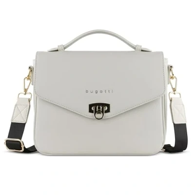 Abbildung von bugatti Ella Classic Bag für Damen, Umhängetasche in Saffiano Art aus Kunstleder, beige