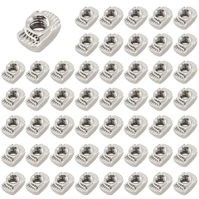 Abbildung von alwaiiz 50 Stück Hammerkopfmutter T Slot Nutmuttern Nut Muttern Hammermutter Hammer Kopf Mutter M4 verzinkt Aluminiumprofil Extrusionsschlitz Europäische Norm(EU20 x 11 6)