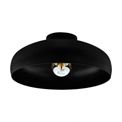 Abbildung von EGLO Deckenleuchte »MOGANO«, 1 flammig, Leuchtmittel E27 ohne Leuchtmittel, Industrial, schwarz, aus Metall, Retro, E27, Ø 40 cm