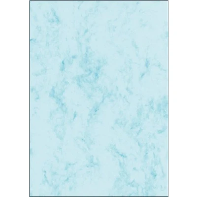 Abbildung von SIGEL DP261 Hochwertiges Marmor Papier blau, A4, 100 Blatt, Motiv beidseitig, 90 g, Briefpapier, Speisekarte