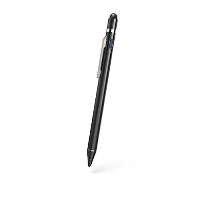 Abbildung von Hama Stift für Tablet (Eingabestift, aktiv, ultrafein, Android/iOs, Handy Stift, aufladbar, kapazitiven Touch Display, iPad kompatibler Touchpen, Pen, mit Clip) schwarz