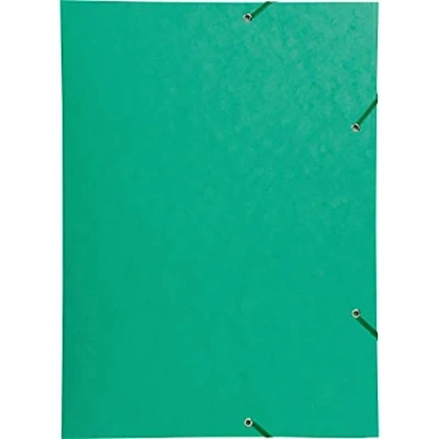Abbildung von Exacompta 59515E Einschlagmappen DIN A3. Aus Colorspan Karton mit 3 Klappen und 2 Gummizügen, 24 x 32 cm, A4, grün Sammelmappe Dokumentenmappe für Büro Schule