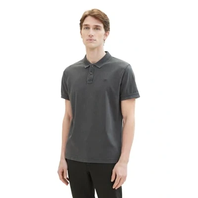 Abbildung von TOM Tailor MIT LOGO Stickerei Poloshirt, Herren, Größe: Medium, Tarmac grey