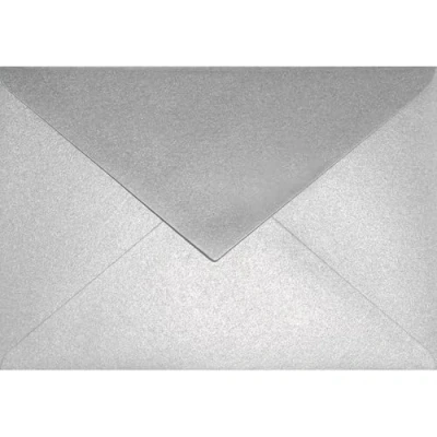 Abbildung von Netuno 25 Briefumschläge Perlmutt Silber DIN C6 114x 162 mm 120g Aster Metallic Silver silberne schick edel Briefkuverts schön für Einladungs Karten Hochzeit Geburtstag Weihnachten