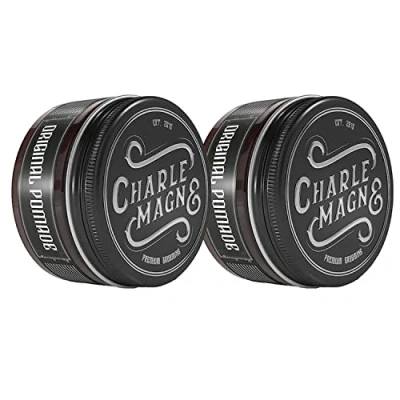 Abbildung von Charlemagne Original Pomade Wasserbasiert 2er Set Idealer Starker Halt Edler Duft Perfekter Glanz Herren 100ML Barbershop Haarpomade Strong Hold