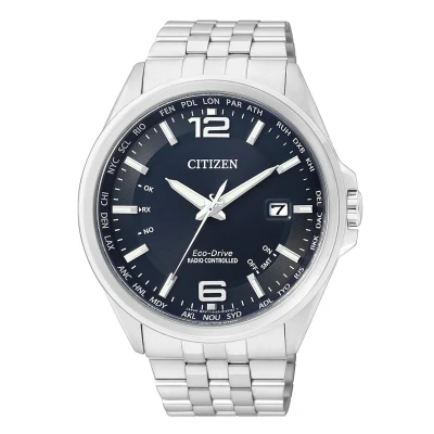 Abbildung von Citizen Herren Analog Quarz Uhr mit Edelstahl Armband BM7251 53L, Blau