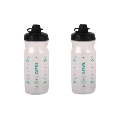 Abbildung von Zéfal Pack Sense Soft 65 No Mud Doppelpack Fahrrad und Mountainbike Trinkflaschen Weiche geruchlose Sportflasche BPA freie Wasserflasche Silikonsauger Transparent, 2 x 650