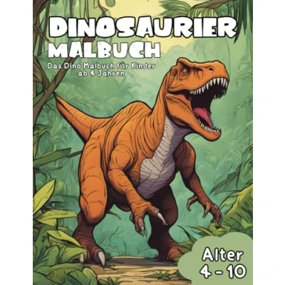 Abbildung von Dinosaurier Malbuch: Das Dino Malbuch für Kinder ab 4 Jahren 50 zauberhafte Motive zum Ausmalen Jungs und Mädchen Ausmalheft / Ausmalbuch
