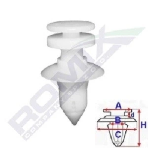 Abbildung von ROMIX C60660 Clip FORD: Focus Mk2 Box Body / Estate, FIESTA Mk6 Saloon, 5, CHEVROLET: Nubira CHRYSLER: VOYAGER 4