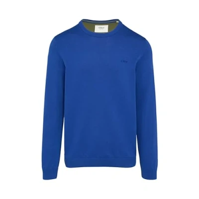 Abbildung von s.Oliver Logostickerei Strickpullover, Herren, Größe: Small, Ozeanblau