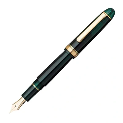 Abbildung von PLATINUM Japanischer Füllfederhalter #3776 Century Gold Trim Laurel Green SF/Grün/ 0,30 036 mm/Handgefertigt/Feder aus 14 Karätigem Gold/mit Geschenkbox/Füllhalter, PNB15000 41SF