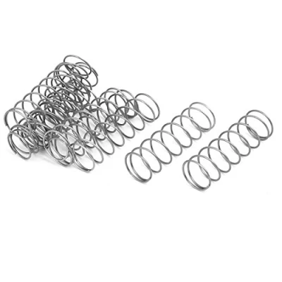 Abbildung von sourcing map 10Stk Druckfeder Druckfedern Spiralfeder Stahlfeder 304 Edelstahl 0,8mmx14mmx45mm Silberton