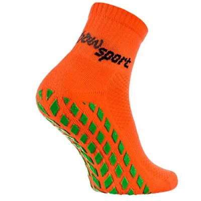 Abbildung von Rainbow Socks Damen Herren Neon Sneaker Sport Stoppersocken 1 Paar Orange Größen 39 41