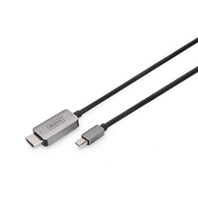 Abbildung von DIGITUS 8K Mini Displayport zu HDMI Adapterkabel 1.4 2.1 8K/60Hz Plug&amp;Play vergoldete Kontakte 1m Schwarz