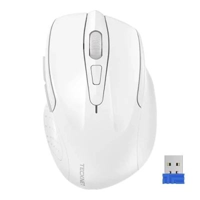 Abbildung von TECKNET Kabellose Maus, Pro 2.4G 2600 DPI Wireless Maus 6 Tasten mit Nano Empfänger, 24 Monate Batterielaufzeit, 5 Einstellbare Pegel für PC Laptop iMac MacBook Microsoft Pro, Office Home