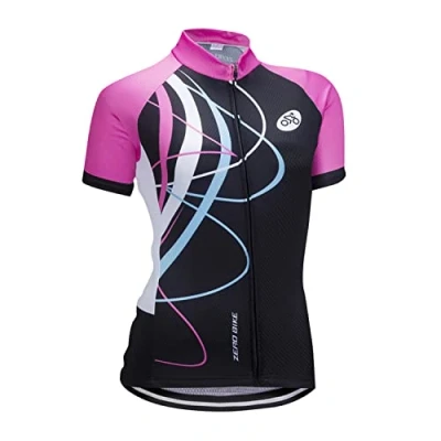 Abbildung von Damen Atmungsaktiv Schnelltrocknend Fahrradtrikot, Outdoor Kurzarm Radsport Shirt, 0026, L
