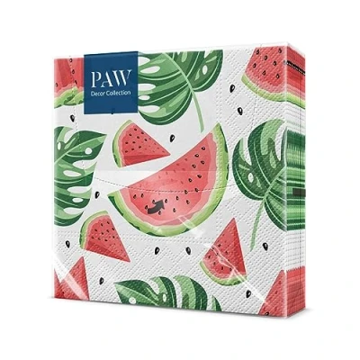 Abbildung von PAW Serviette Papier 3 Plis (33 x 33 cm) I Lot de 20 Fruits, Pastèques Décoration Table Idéale Fête D&#039;Anniversaire, Jardin, Famille, Pique Nique (Tasty Watermelons)