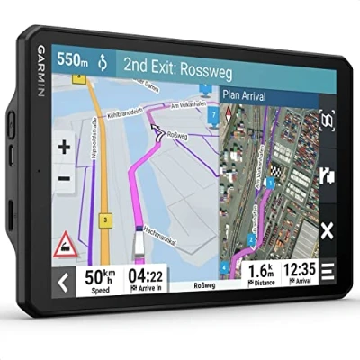 Abbildung von Garmin dēzl LGV 810 EU LKW Navigationsgerät mit 8“ (20,3 cm) Farbdisplay, vorinstallierten Karten (46 Länder), fahrzeugspezifischem Routing, Echtzeitdienste &amp; Zielorte Satellitenbildern