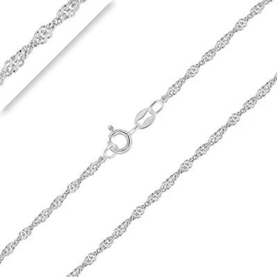 Abbildung von Planetys Singapurkette 925 Sterling Silber Rhodiniert Kette 1.4 mm Breite Längen 50 cm